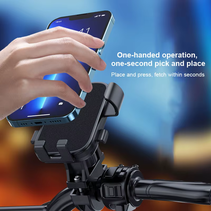 Support de téléphone antidérapant 360 °   Support de téléphone de vélo rotatif et réglable pour le c