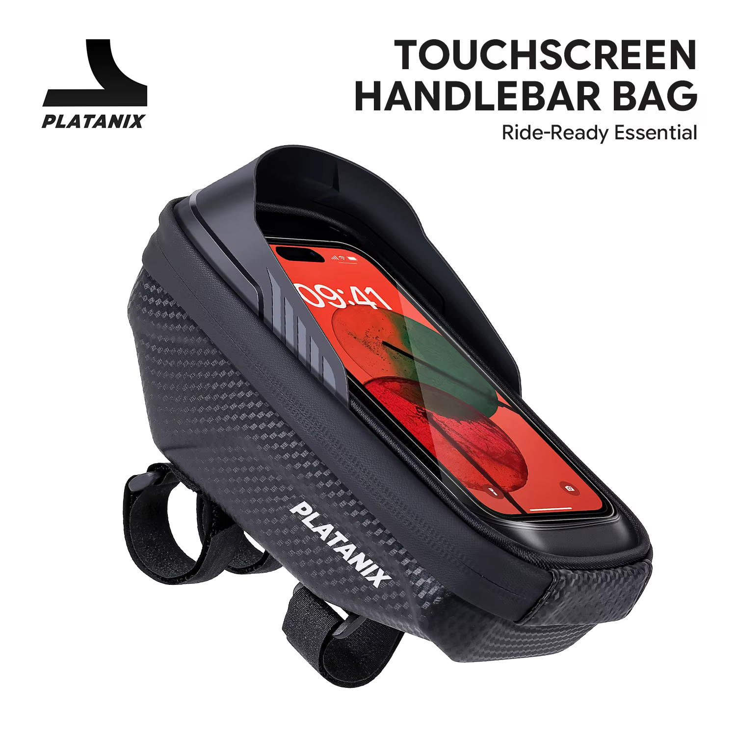 PLATANIX A1 Sac de guidon rigide en EVA pour VTT et vélo de route et pochette pour téléphone à fixer