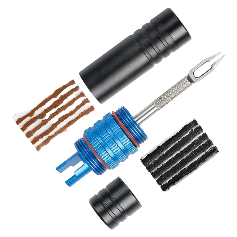 Kit de réparation de pneus de vélo sans chambre à air - Ensemble d'outils portables pour réparation 