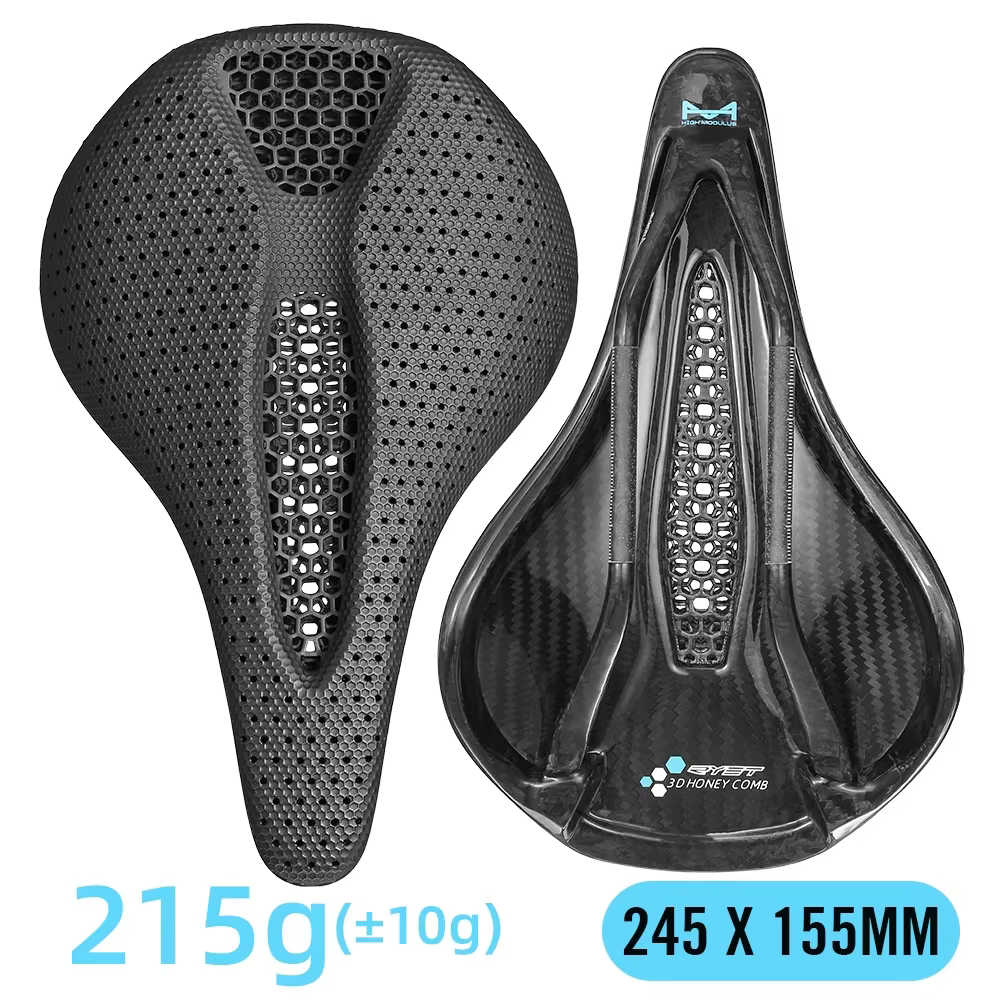 Selle de vélo en carbone imprimée en 3D, ultralégère et creuse, avec rails 7x9mm, 145mm 155mm, pour 