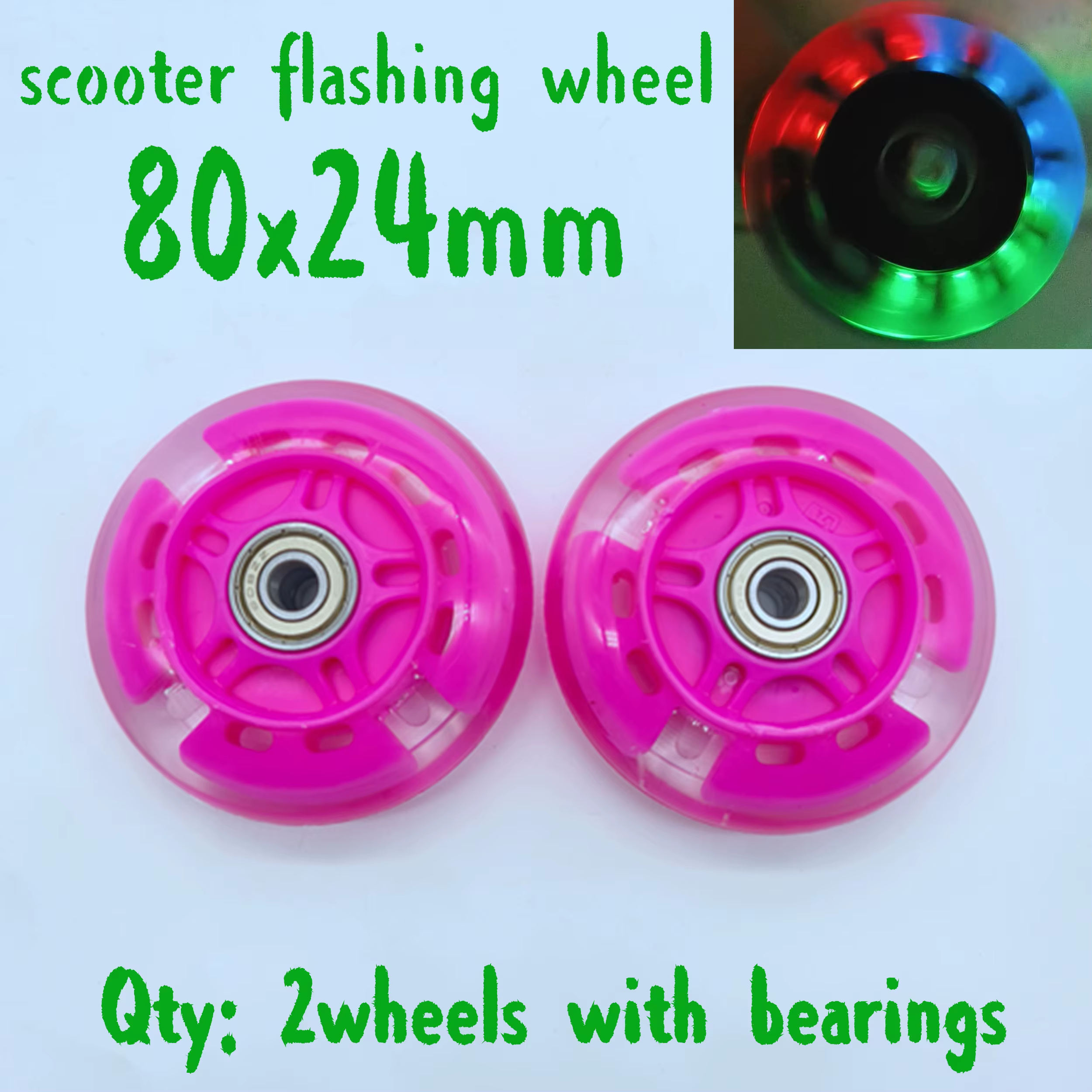 Roue de Scooter led clignotant, matériau PU 120x30mm 80x24mm, 2 roues/lot