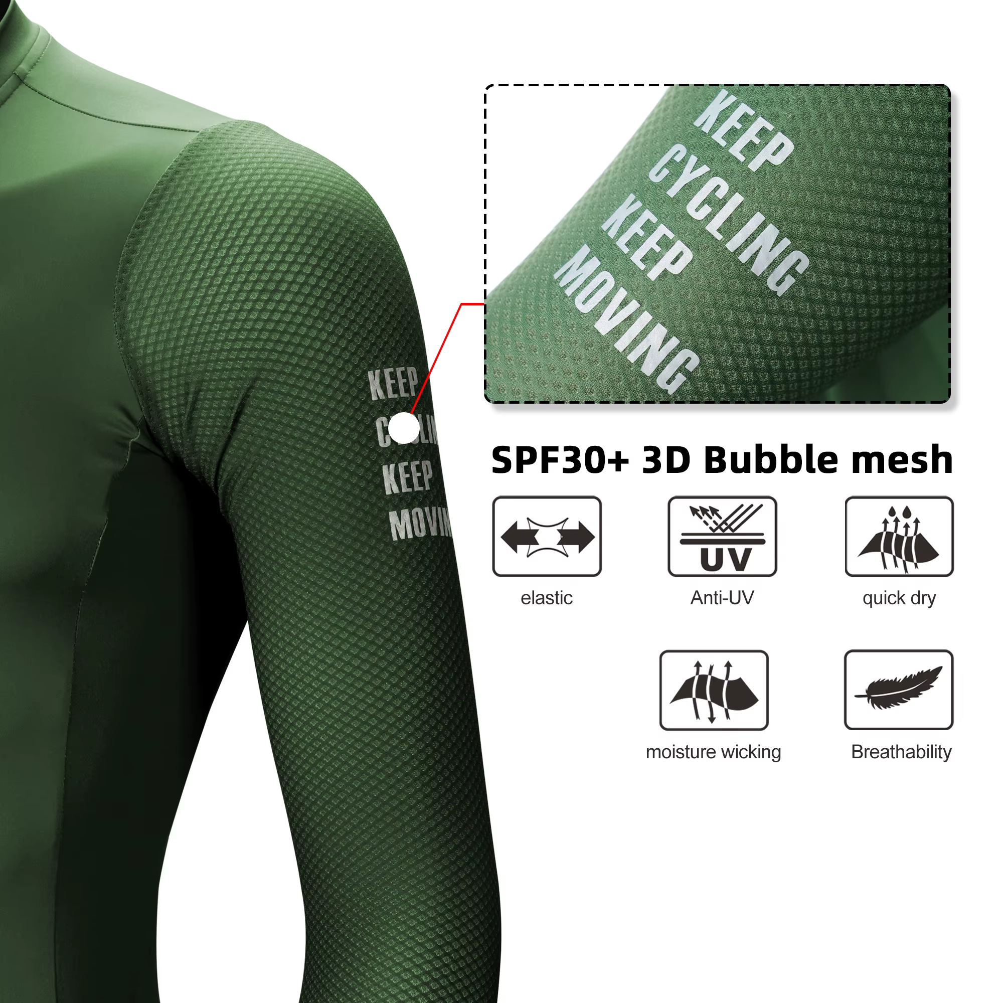 DAREVIE Maillot de cyclisme respirant à manches longues pour hommes et femmes, maille à bulles 3D, p