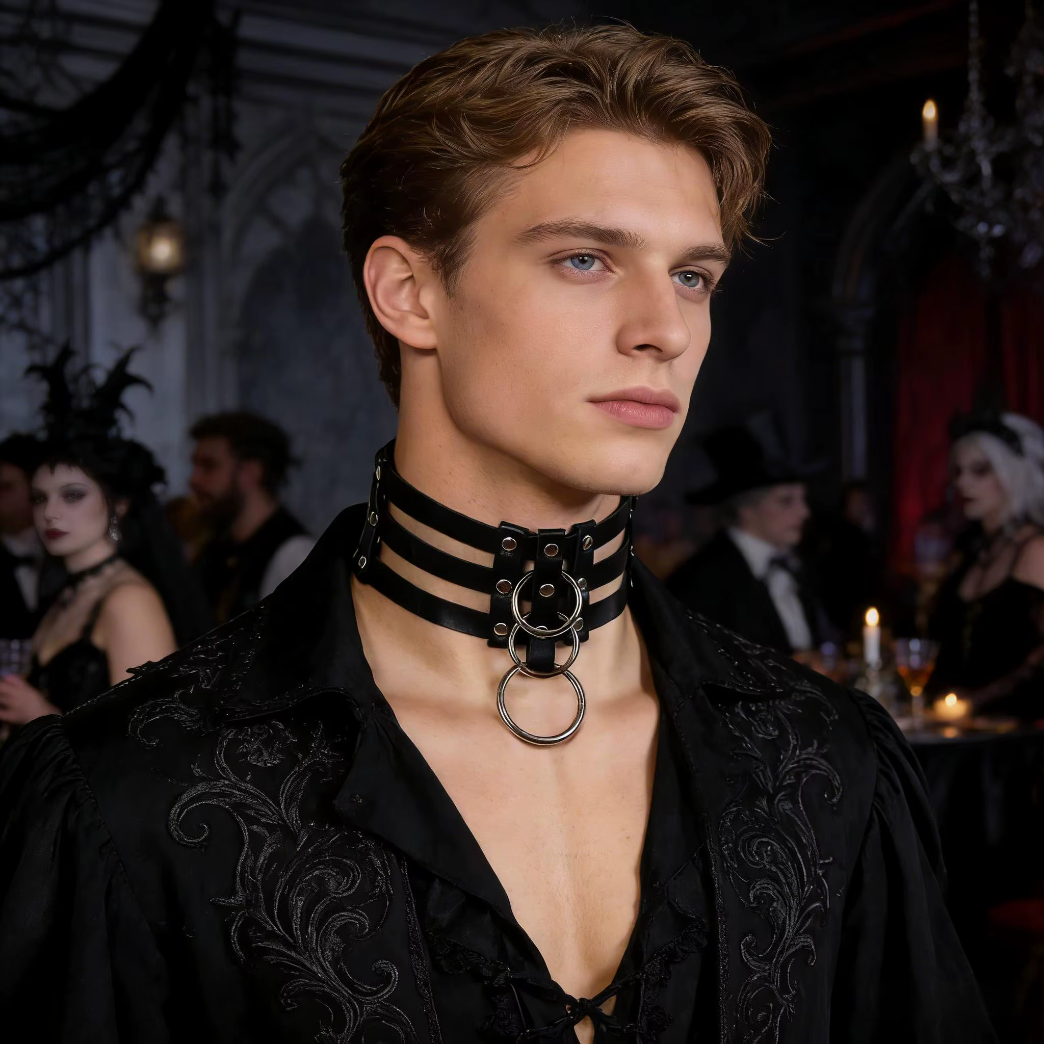 Collier ras du cou gothique ajustable en cuir PU avec clous métalliques pour le quotidien, les fêtes