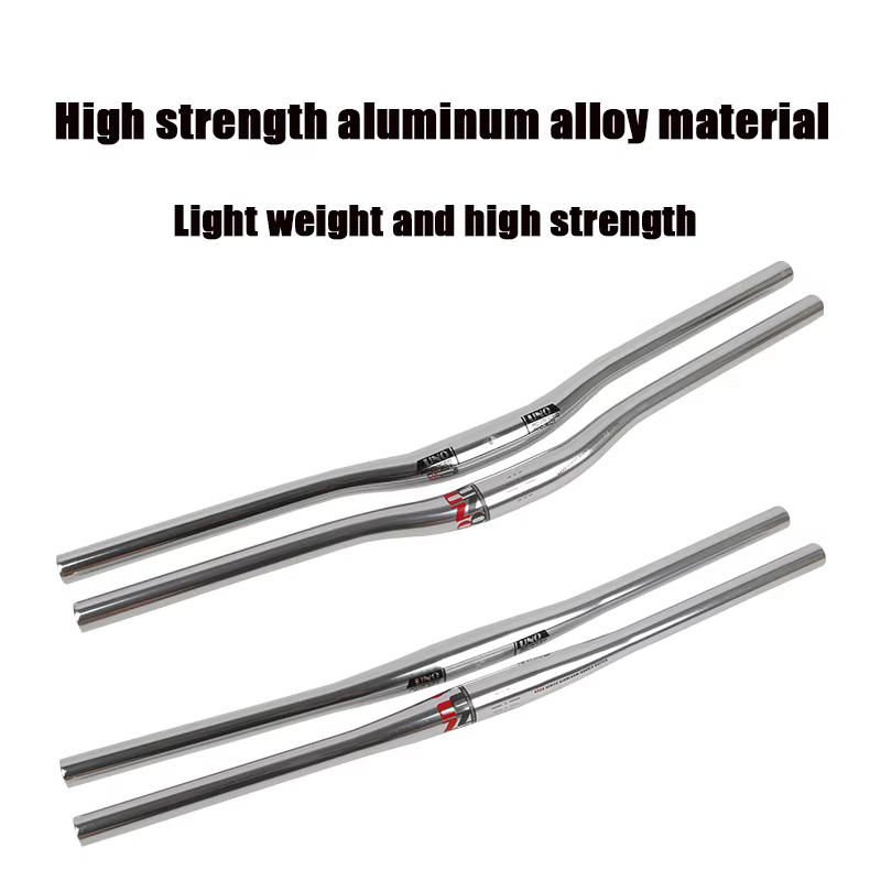 UNO-Guidon plat et courbé pour vélo, couleur argent, pour VTT, dimensions 31.8mm, 640mm, 680mm, 720m