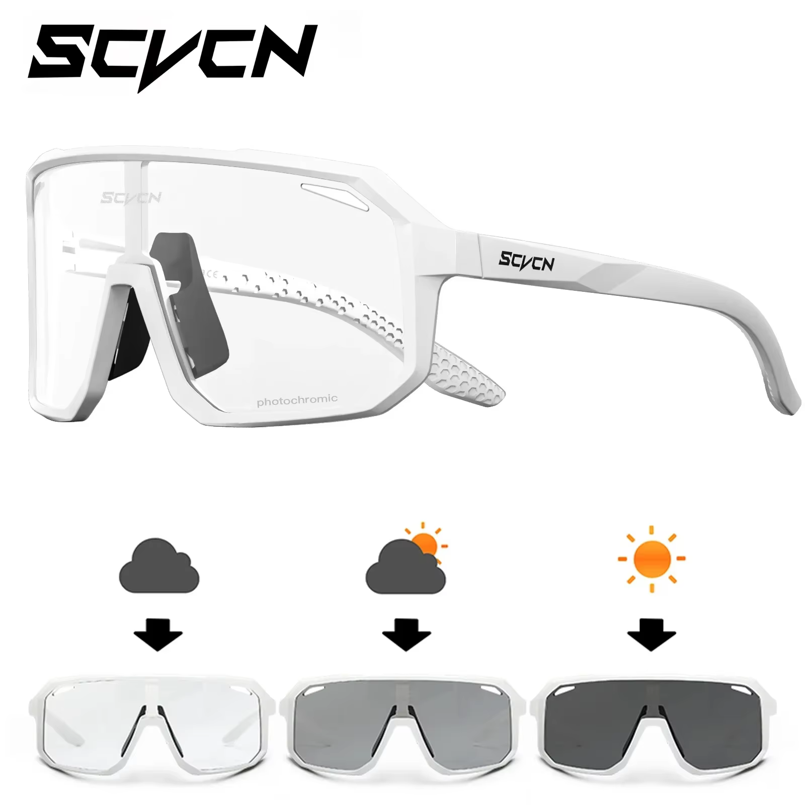 SCVCN lunettes de soleil de cyclisme photochromiques cyclisme en plein air route VTT lunettes hommes