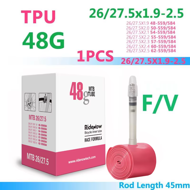 Chambre à air ultralégère RideNow en TPU pour VTT 29 pouces, pneu de vélo 29x1.9 1.95 2.0 2.1 2.2 2.