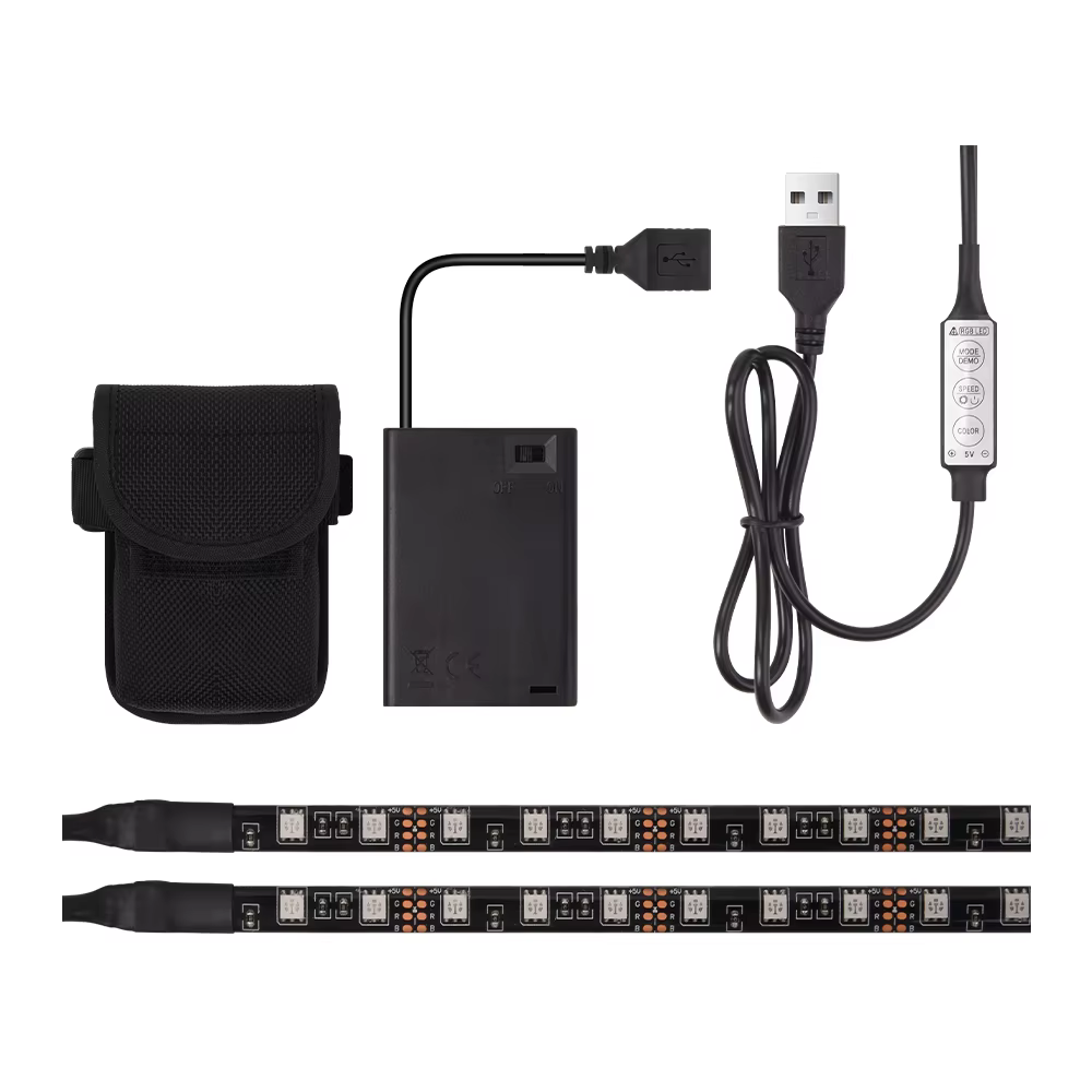 Bande lumineuse Led pour Scooters et vélos, feux d'avertissement de sécurité, alimentés par batterie