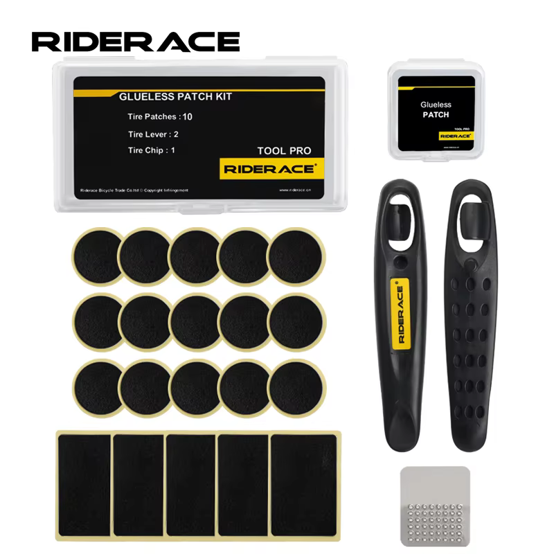 Kit de patchs de puces sans colle pour vélo, chambre à air de vélo, levier de pneu, outil de réparat