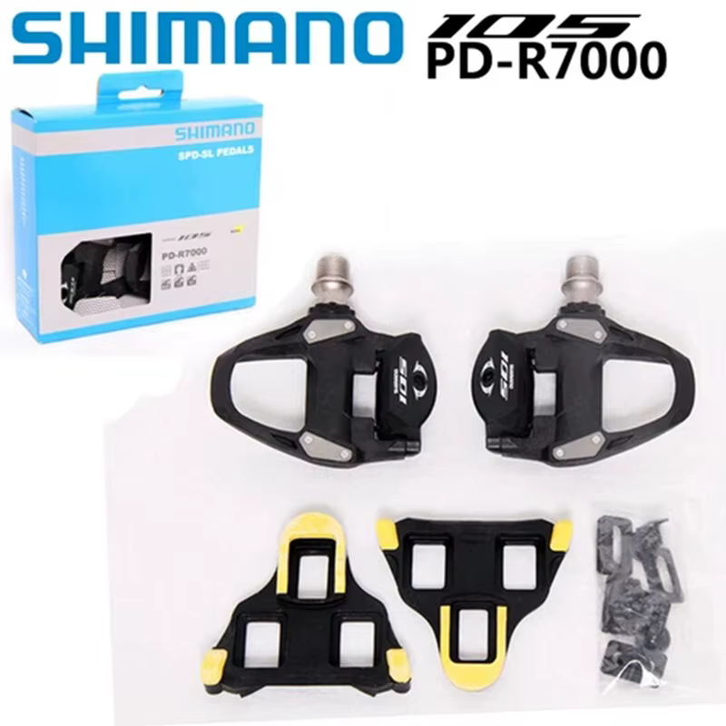 Pédales de vélo de route SHIMANO Performance 105 R7000 Pro - Conception à un seul côté avec jeu de c