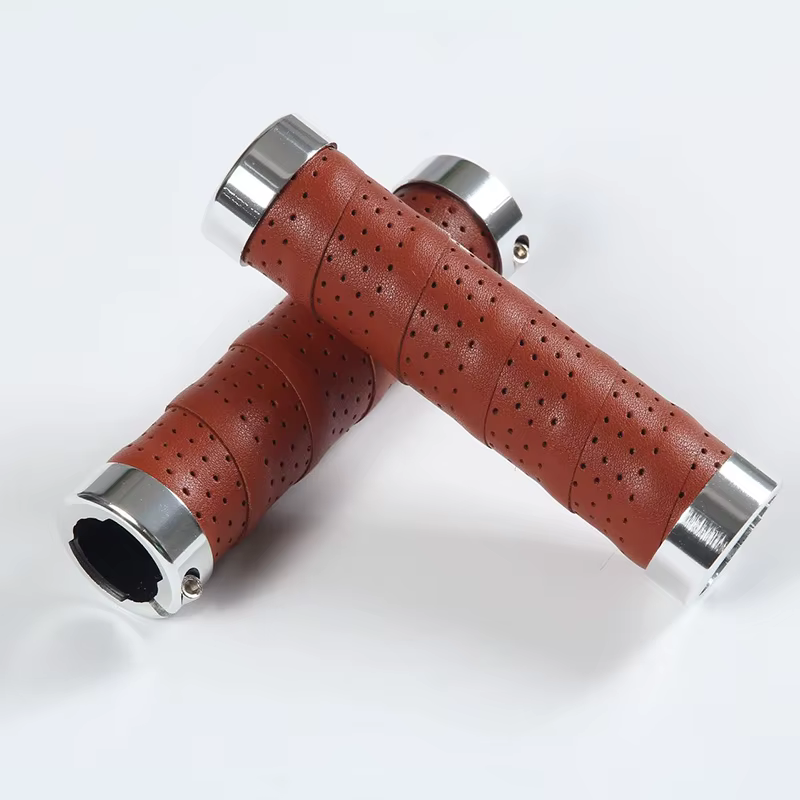 Poignée de vélo vintage en cuir ultra fibre, 22.2mm, pliable, verrouillable, disponible en quatre co