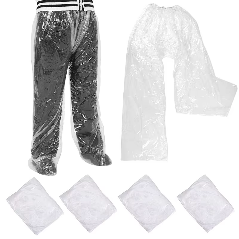5/10 pièces imperméable jetable pantalon Portable résistant aux éclaboussures fendu imperméable en p