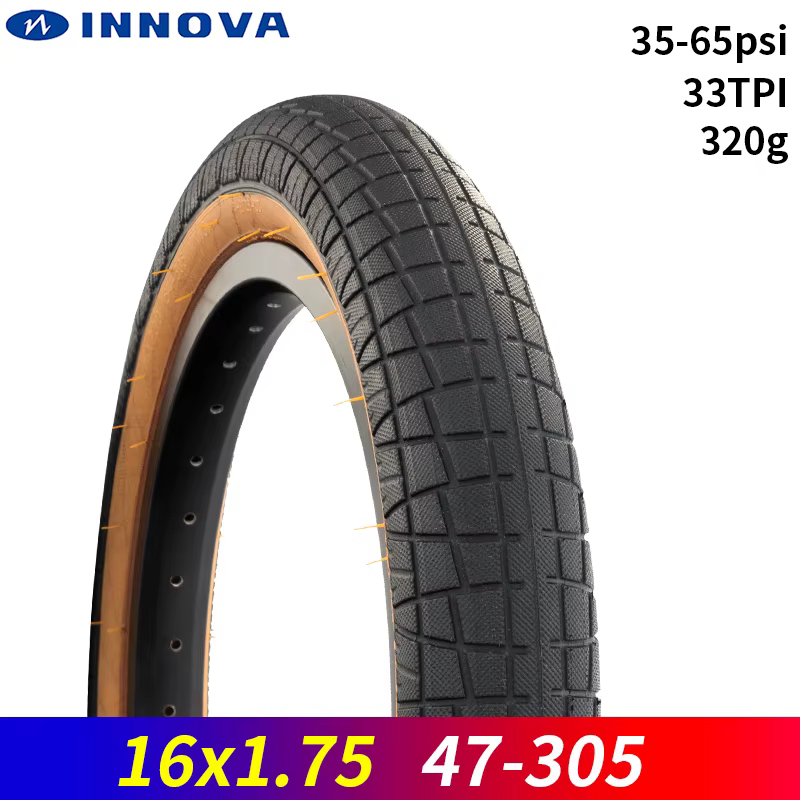 INNOVA-Vélo Pliant pour Enfant, 16 Pouces, 16x2.1, 16x1.75, 35-65PSI, 33PTI, 54-305, 47-305, VTT, 21