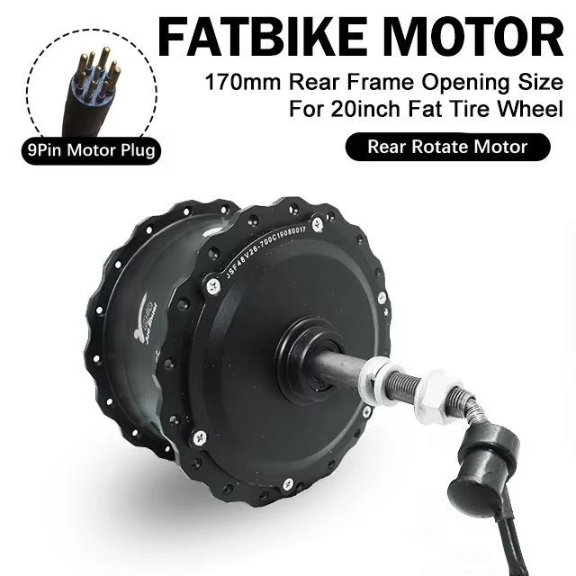 Gros moteur 48V 1000W moteur de roue libre arrière à engrenage sans brosse pour gros vélo électrique