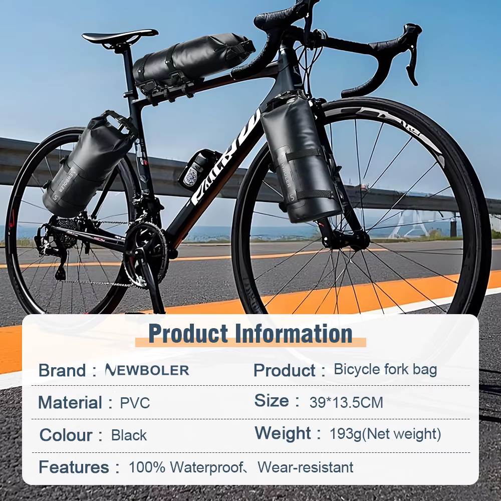 NEWBOLER Portable étanche vélo fourche sac 5L Portable vélo sac Scooter électrique sac vélo avant sa