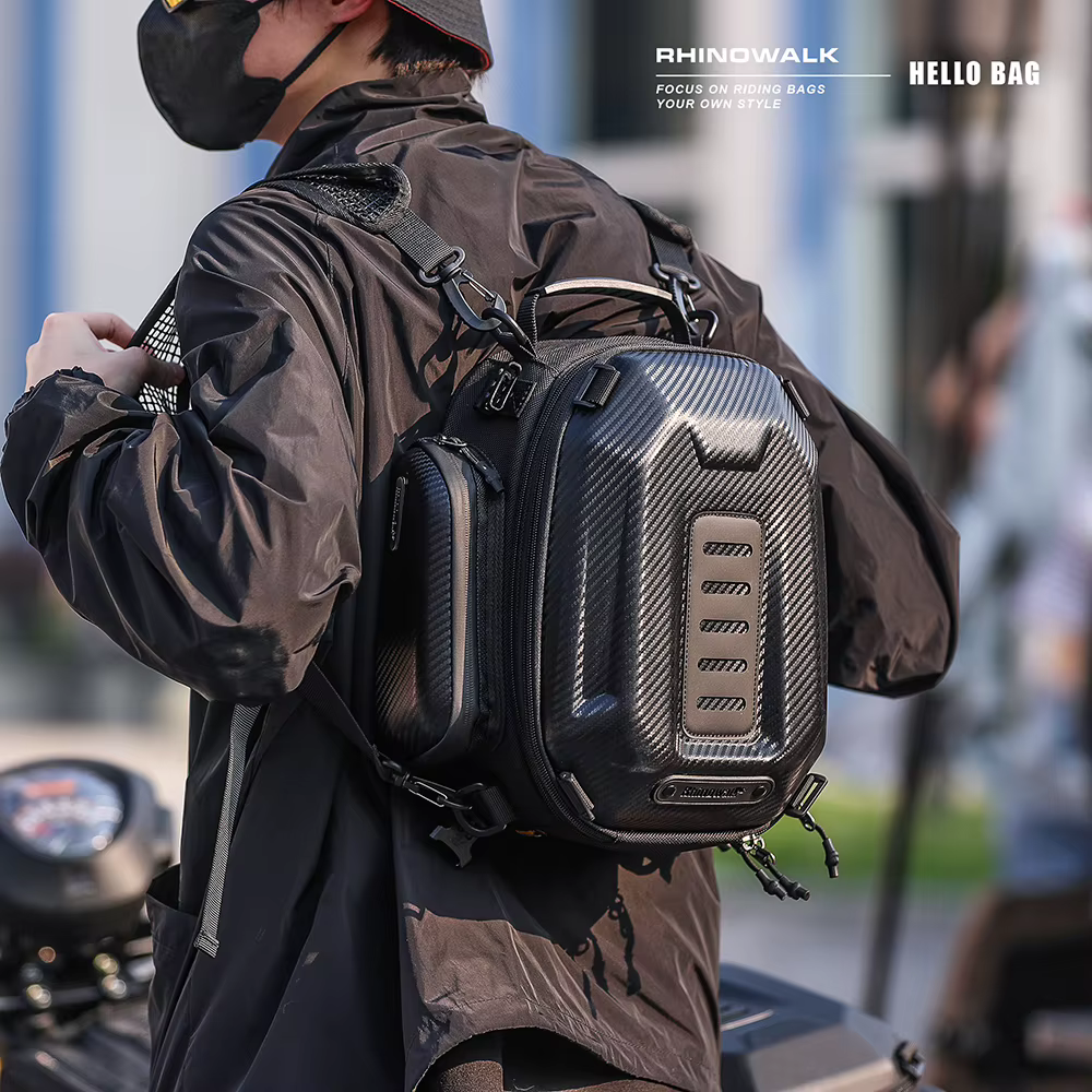 Rhinowalk sac de siège arrière de moto 12L-18L moteur extensible sac à dos à coque rigide en plein a