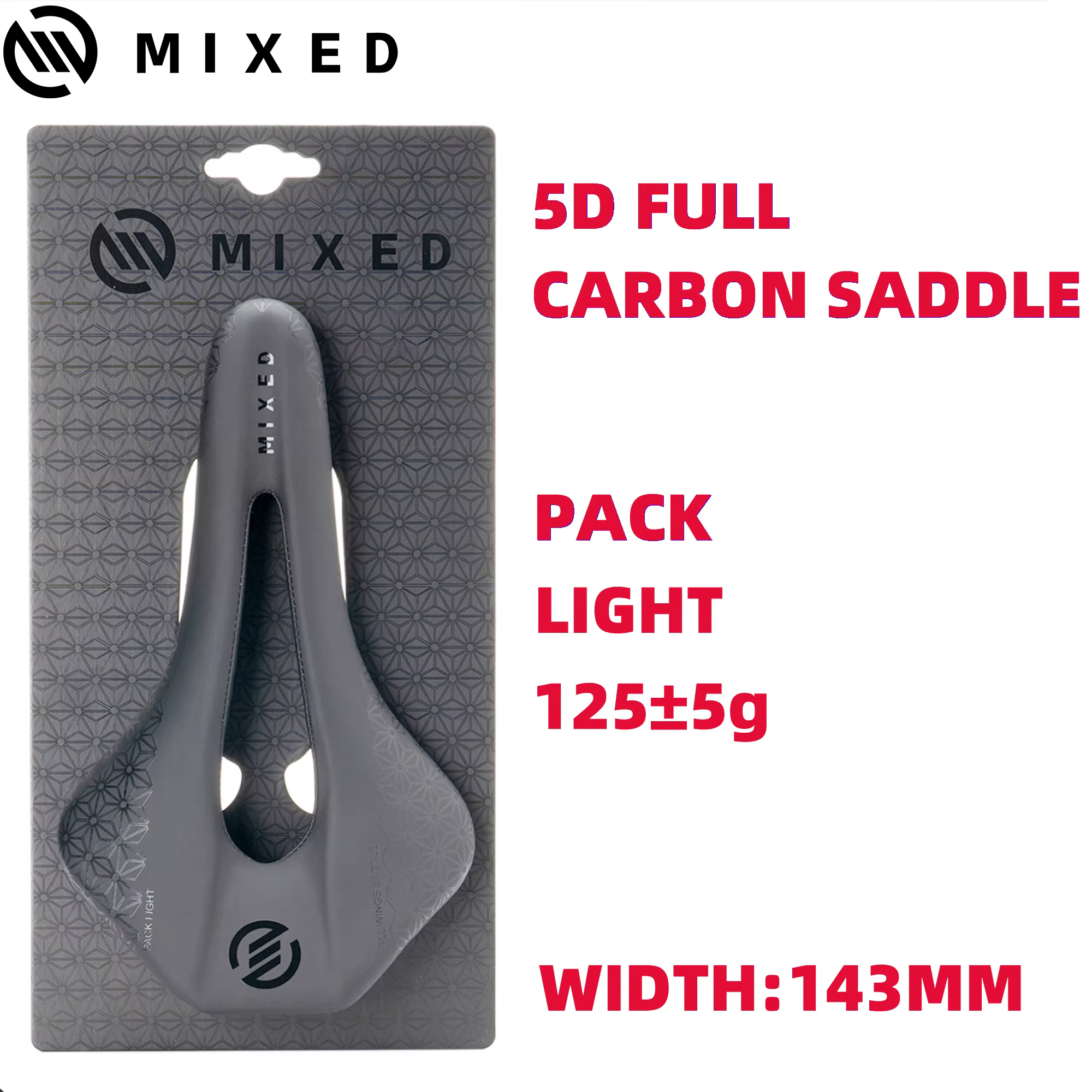 Selle de vélo de route mixte entièrement en carbone, avec conception légère et creuse, siège de vélo