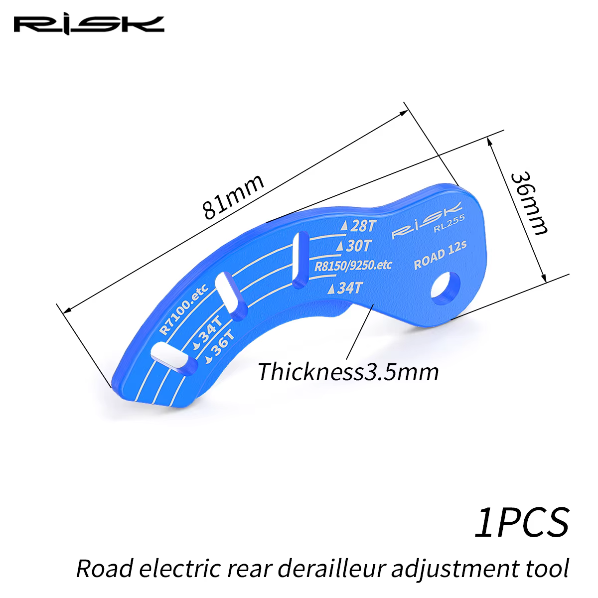 RISK – ajusteur de dérailleur arrière électrique 12T pour vélo de route, jauge de réglage, outil de 