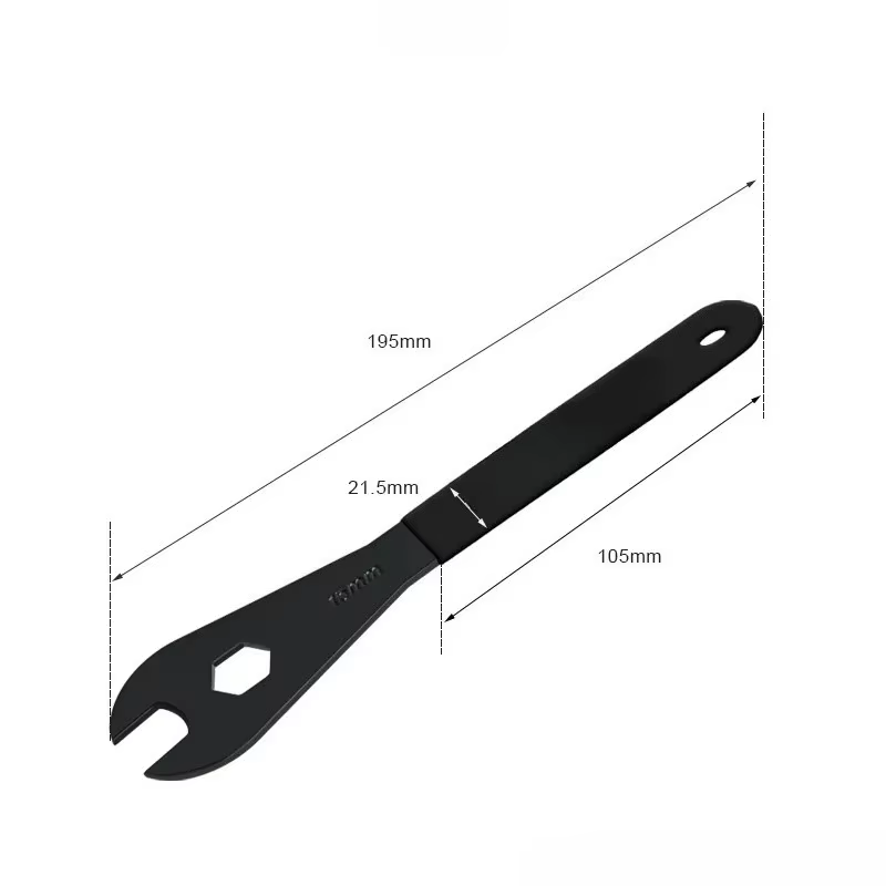 Clé à pédale de vélo 15 mm (1 pièce) pour montage/démontage de moyeux de VTT, outil de réparation po