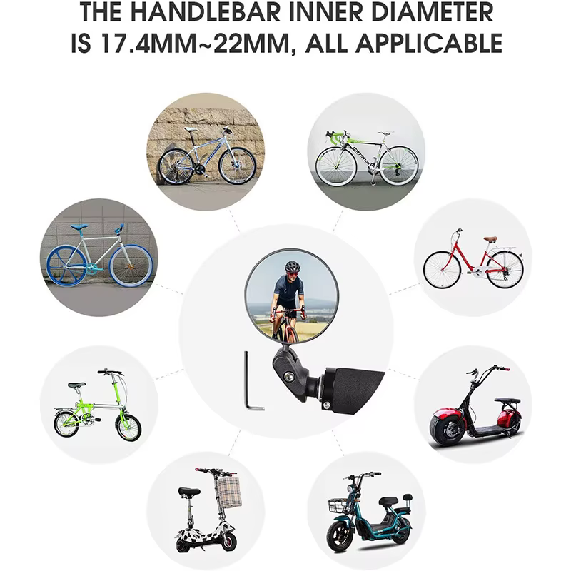 Rétroviseur de vélo universel, rotation réglable, grand Angle, guidon de cyclisme, accessoires de vé
