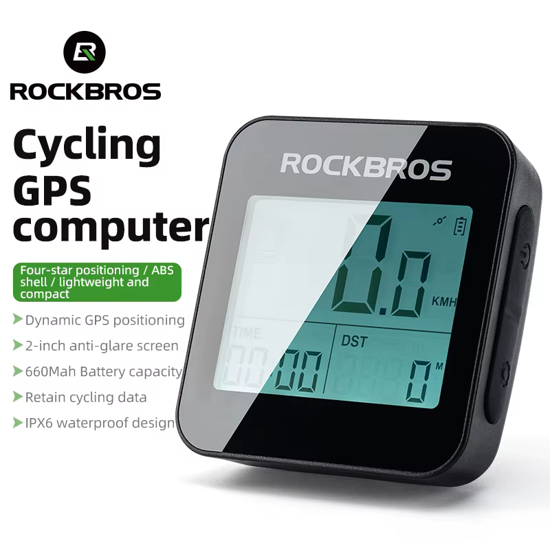 ROCKBROS-Ordinateur de vélo GPS, compteur de vitesse, vélo de route, VTT, IPX6, étanche, sans fil, c