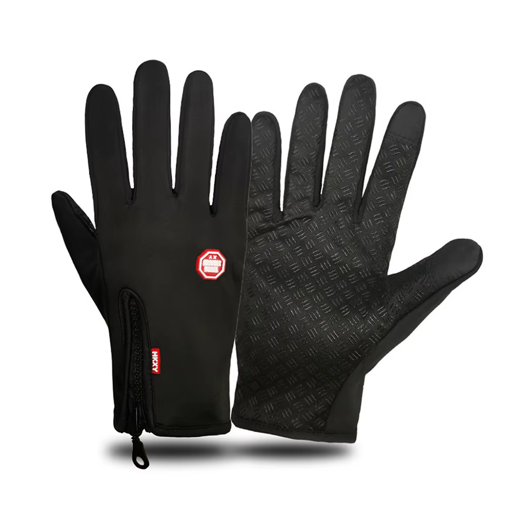 Gants de cyclisme d'hiver pour hommes et femmes, moto, polaire, Sport, fermeture éclair, écran tacti