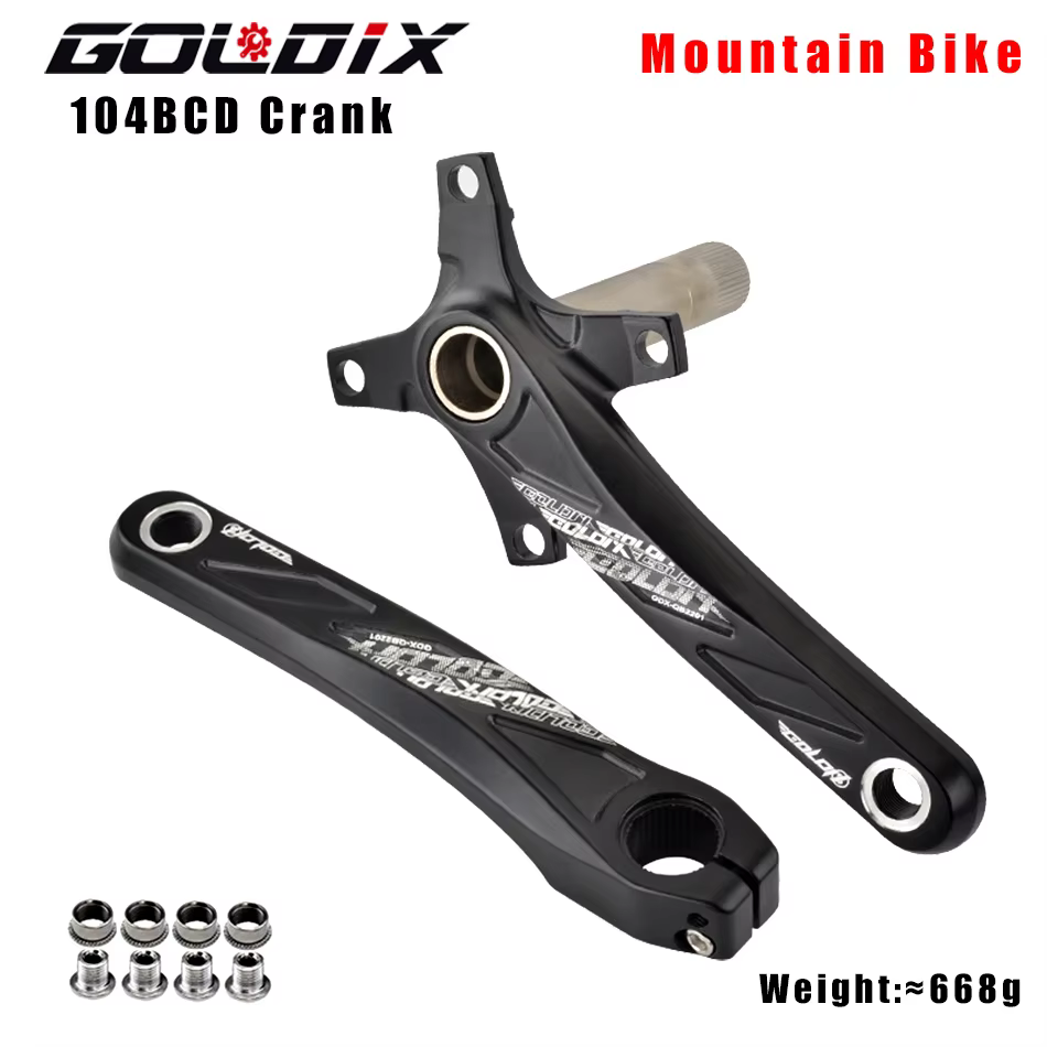 104 Bcd pédalier 165mm 170mm 175mm en alliage d'aluminium vtt vélo manivelle étroite large 104bcd mo
