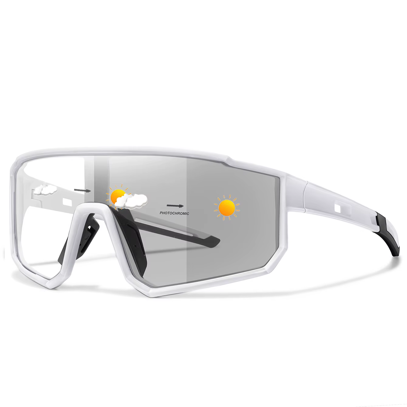 Lunettes de cyclisme photochromiques - Coupe-vent et confortables pour hommes et femmes, adaptées au