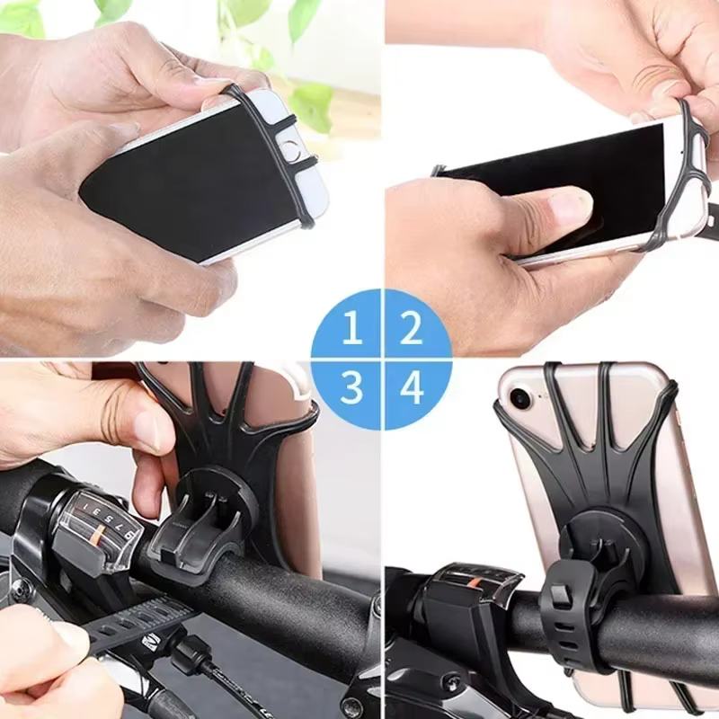 Accessoires universels pour Scooter, Support élastique antichoc en Silicone, Support pour téléphone