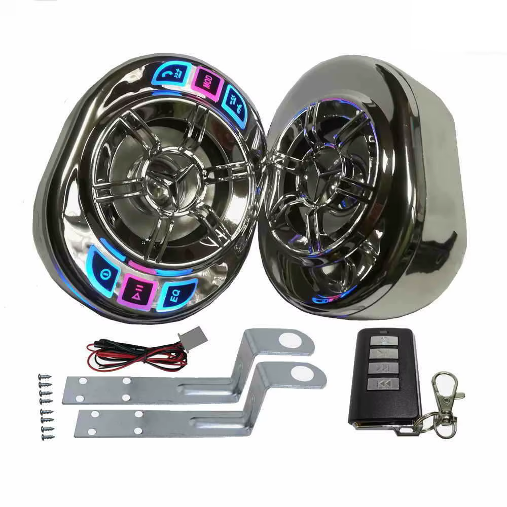 Hautréusstéréo étanches pour moto, Bluetooth, lecteur MP3, audio FM, scooter à moteur, vélo, RL UTV,