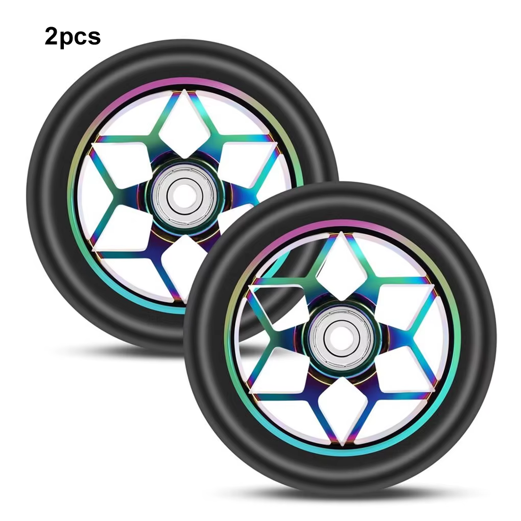 Roues de rechange pour trottinette avec roulements en aluminium, 2 pièces de 100mm, accessoires en P