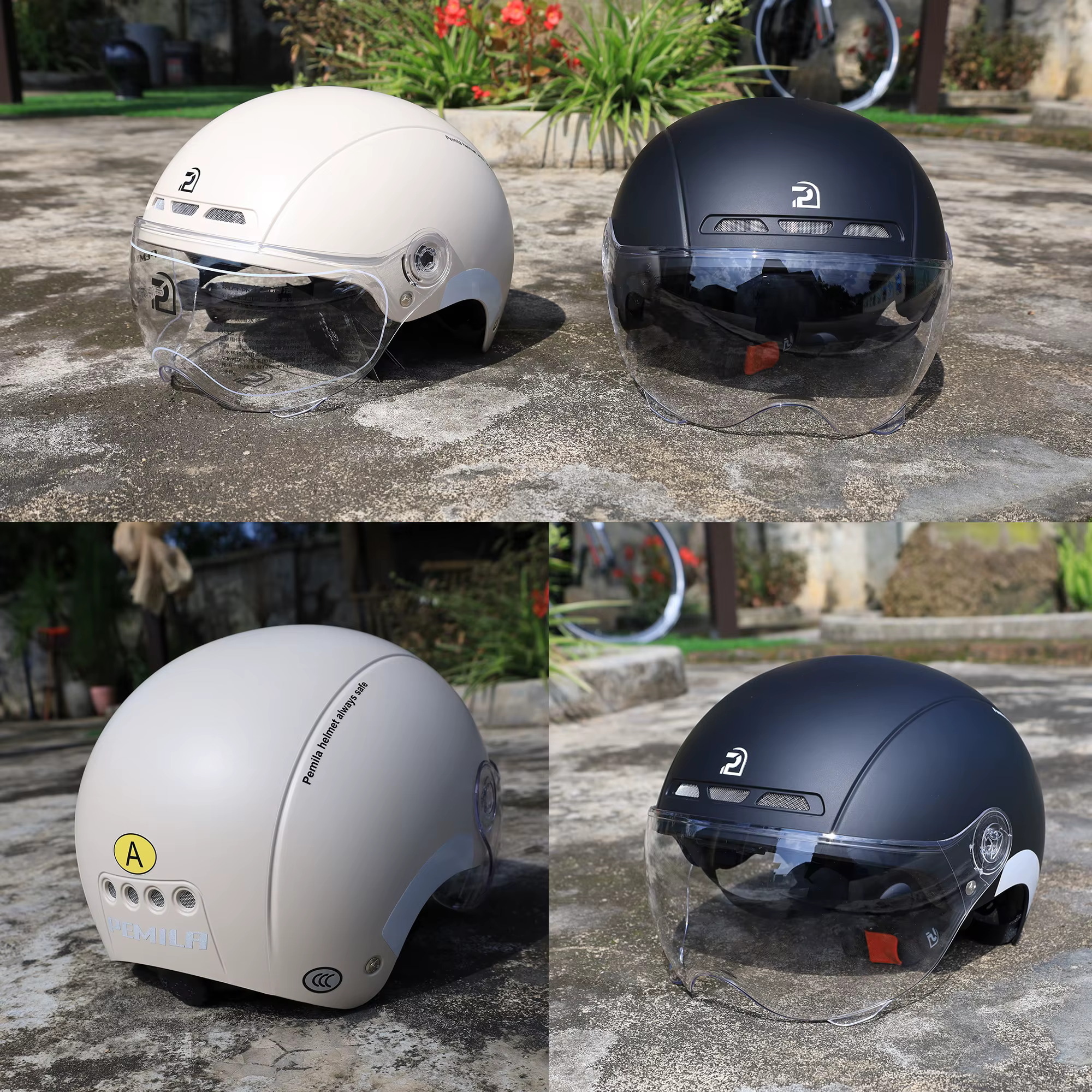 PEMILA-Casque de vélo avec lunettes pour homme et femme, casque de vélo, autocollant de coulée, lent