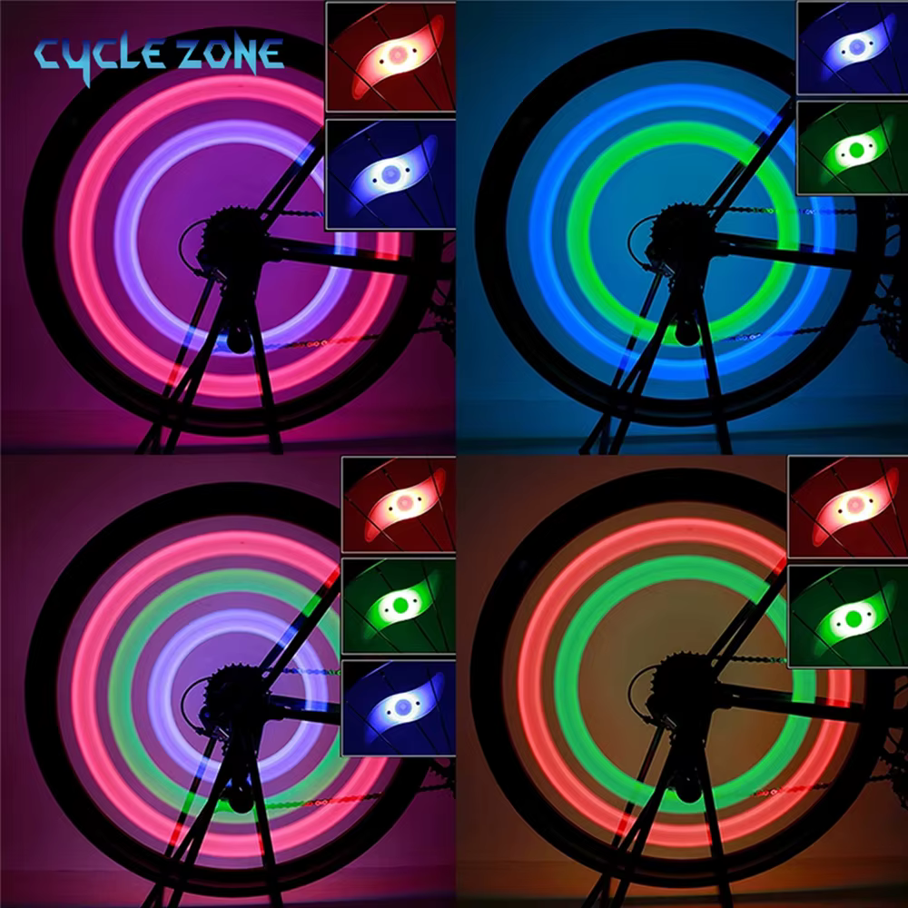 Lumières de pneu de vélo, rayons de roue, 3 modes LED, étanche, avertissement de sécurité, facile à
