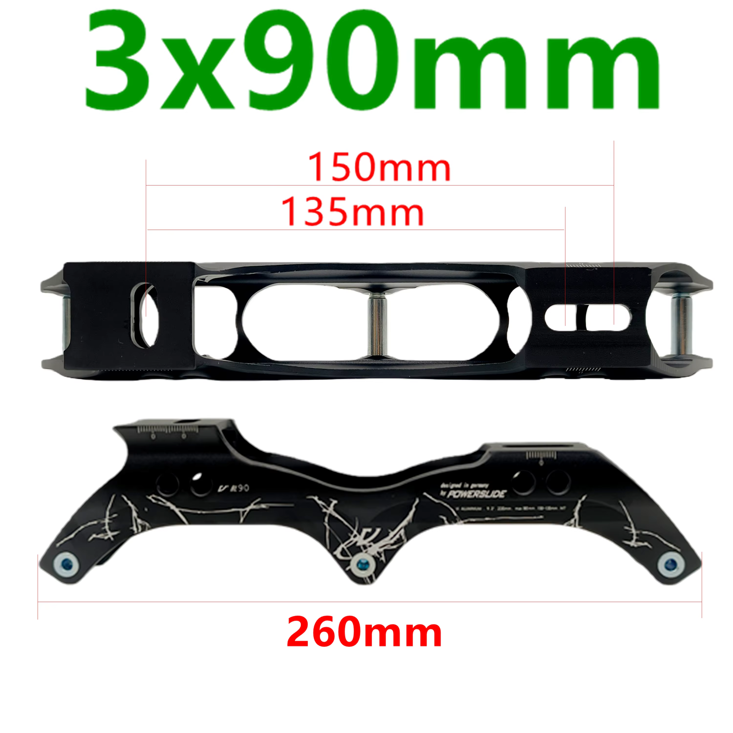 Cadre de patins à roulettes, livraison gratuite, 3x125mm, 3x110mm, 3x90mm, 3x100mm