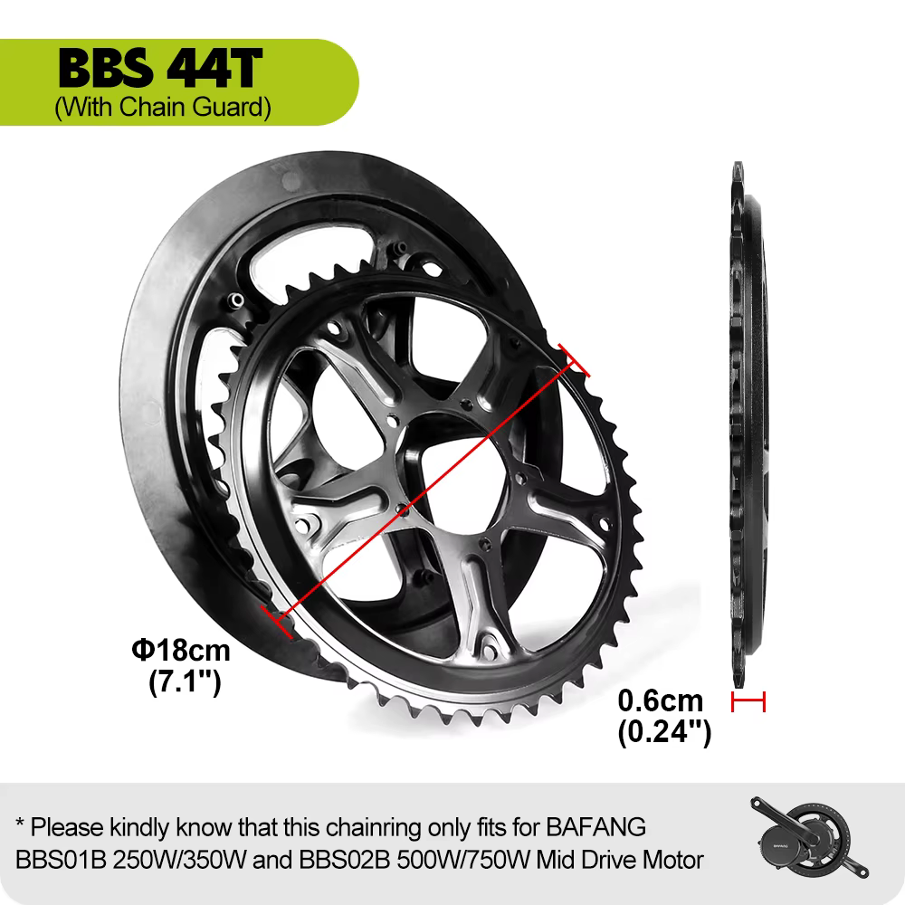 BAFANG-Plateau 36T 42T 44T 52T, pour 8FUN BBS01 BBS01B BBS02 BBS02B 750W 500W 350W 250W, pièces de v