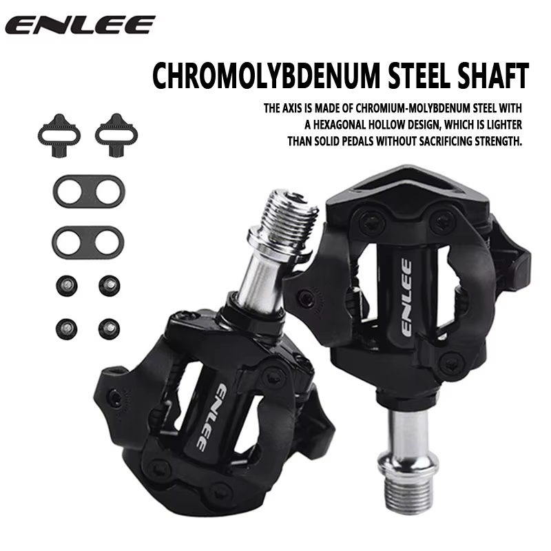 ENLEE pédale de verrouillage de vélo 1 avec taquet gratuit pour système SPD vtt route aluminium anti