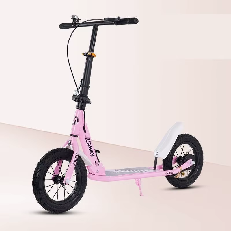 Scooter de frein à main adulte pour les adolescents pour travailler grande roue deux roues pliable C