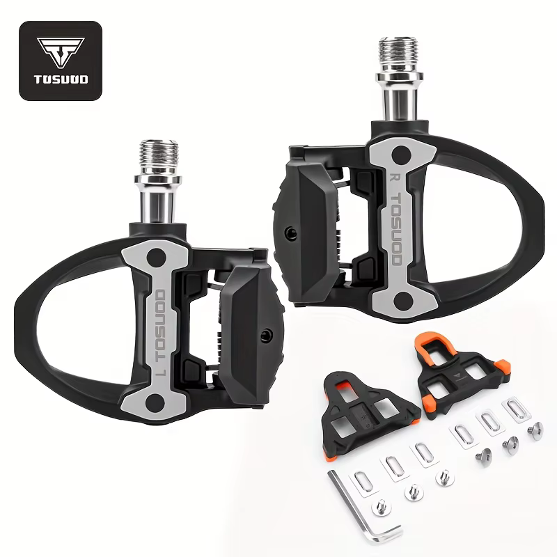 TOSUOD 2 paires de pédales de vélo à verrouillage pour vélos de course, pédales pour vélos de route 