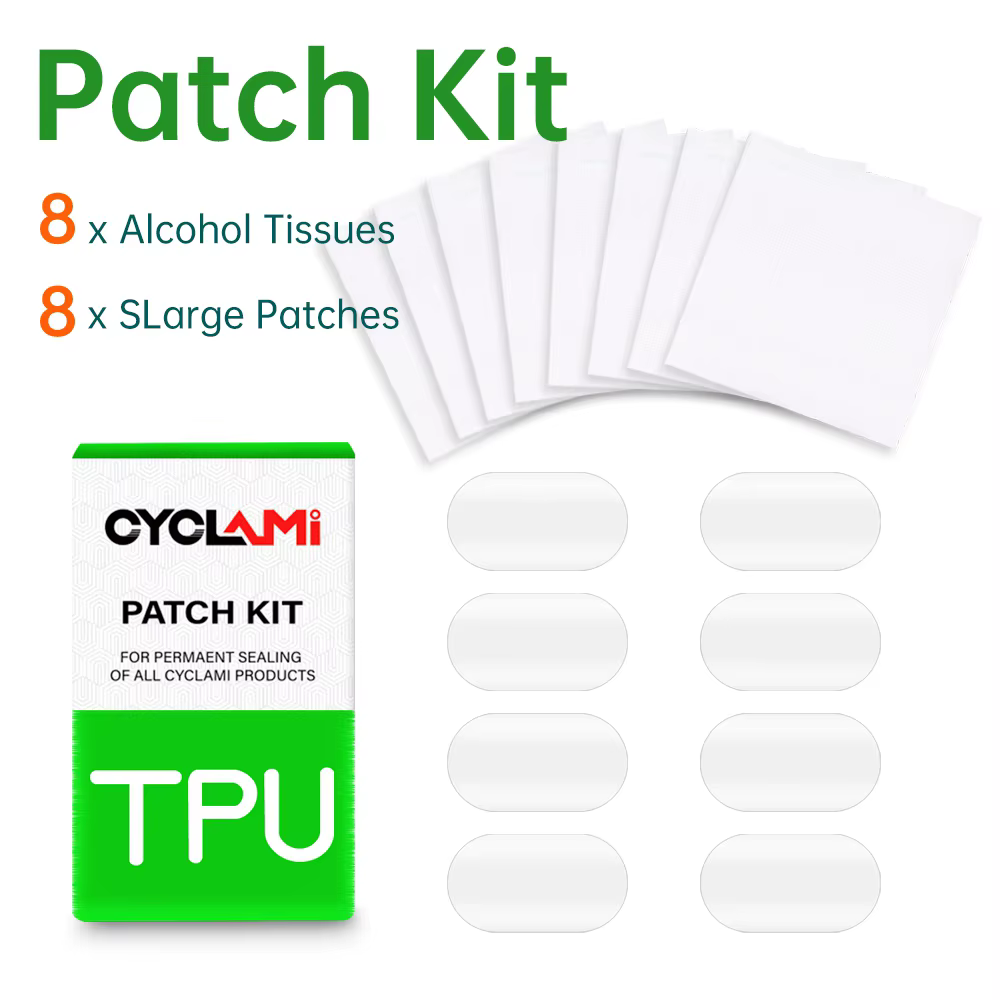 CYCLAMI Kit de Réparation d'outils de Patch de Patch de Pneu de Chambre à air de vélo 8 pièces Route