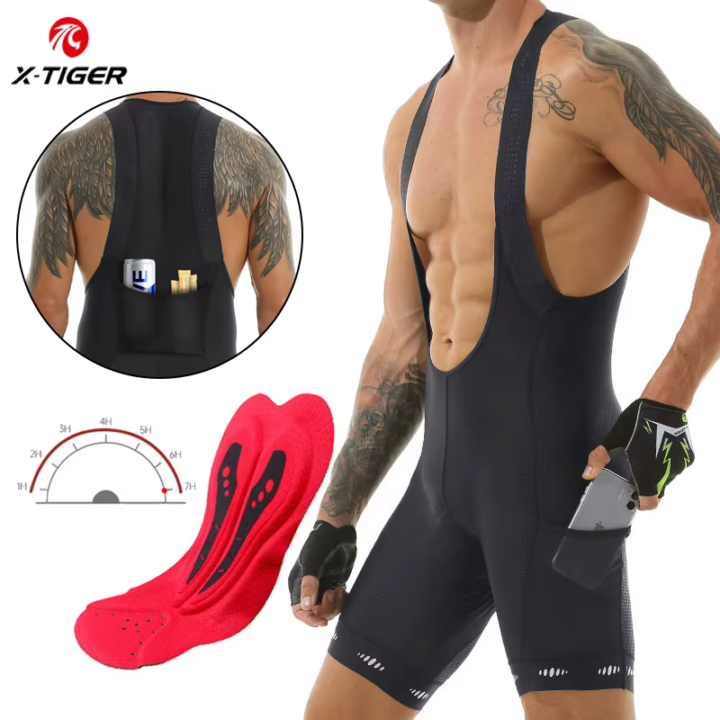 X-tiger – cuissard de cyclisme avec poche UPF 50+, short de vélo pour hommes, en Polyester à séchage