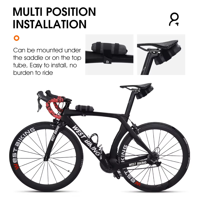 WEST BIKING – sac de vélo pliable, sac à outils, sac de cadre avant, pochette de selle de vélo, Pack
