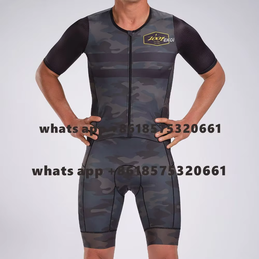 ZOOTEKOI nouveaux hommes cyclisme combinaison Triathlon à manches courtes respirant Trisuit été cour