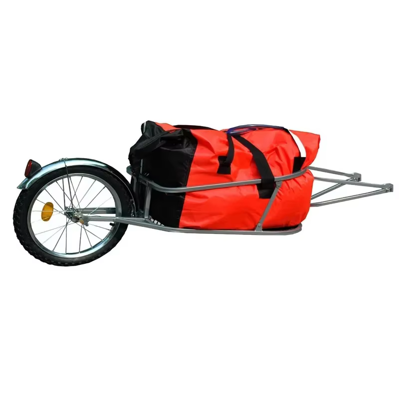 Remorque à bagages de vélo, roue unique, traction arrière, Shopping, remorque de cyclisme avec sac d