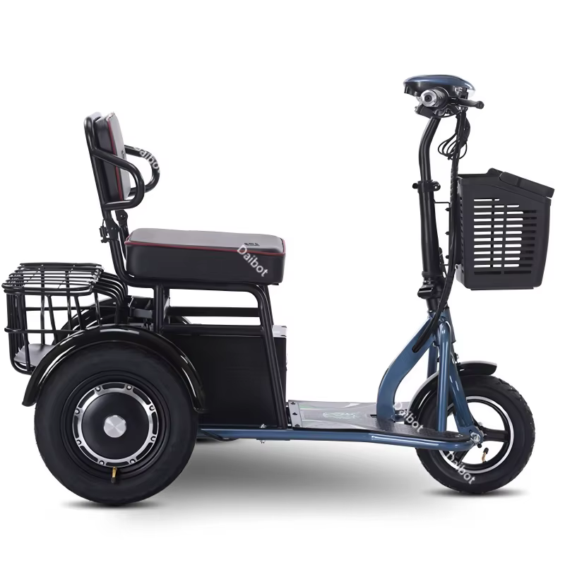 Tricycle électrique pré-assemblé pour femme familiale, Scooter électrique à double moteur, longue po