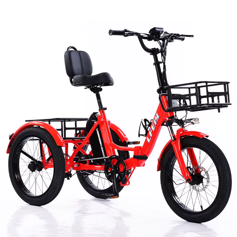 Tout Terrain adulte pliant VTT électrique Cargo 3 roues 350W 48V personnes âgées Tricycle électrique