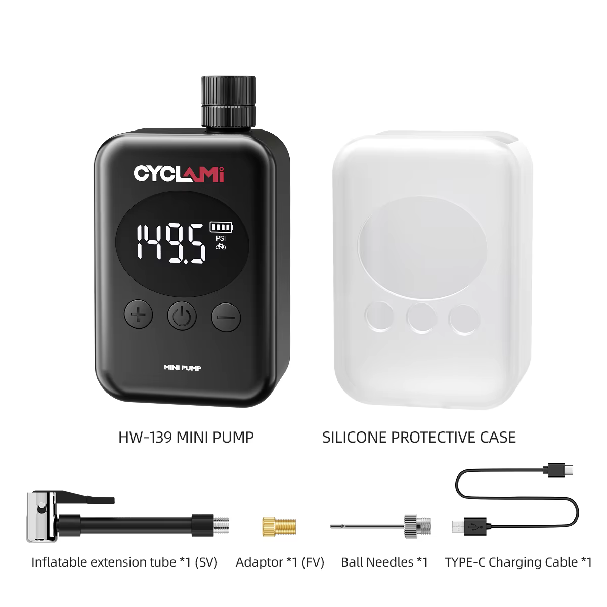 CYCLAMI-Pompe à air électrique portable aste FV AV, gonfleur d'opathie de vélo de route VTT, pressio