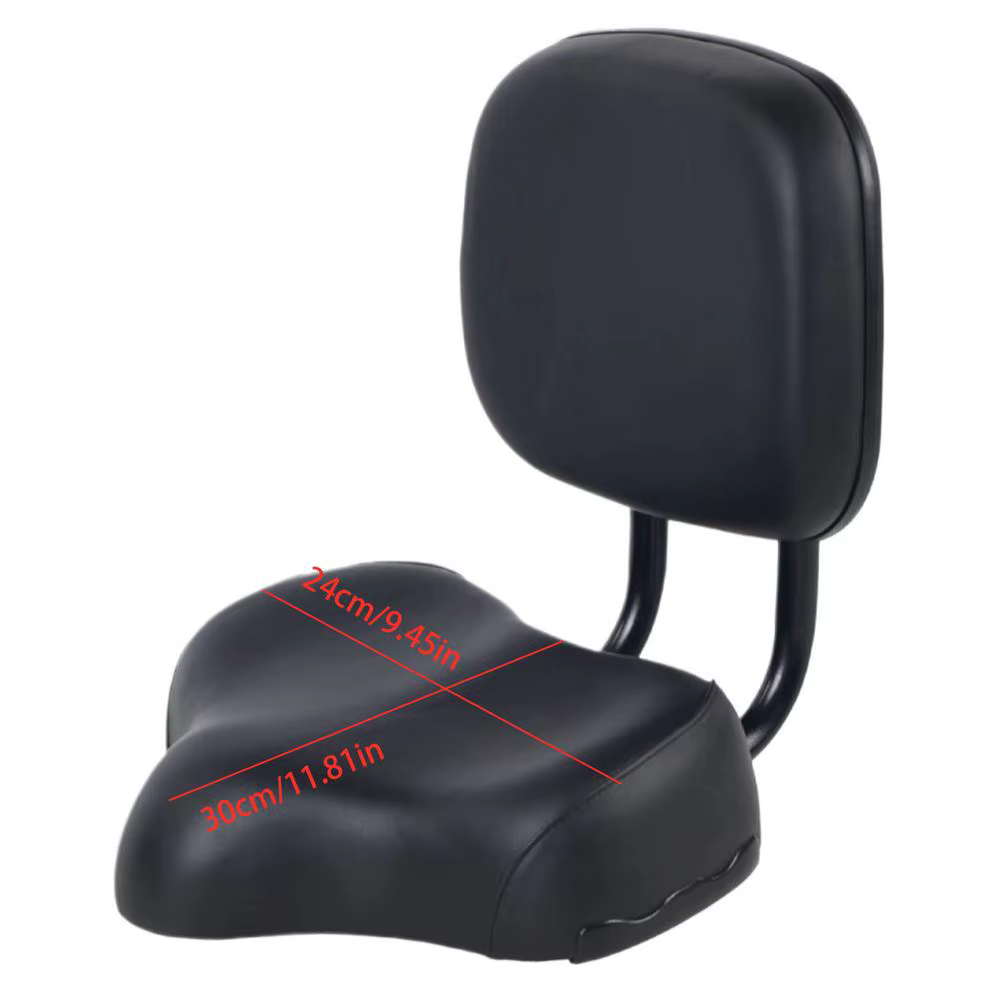 Siège de vélo avec dossier ergonomique, coussin large et confortable pour hommes et femmes, accessoi