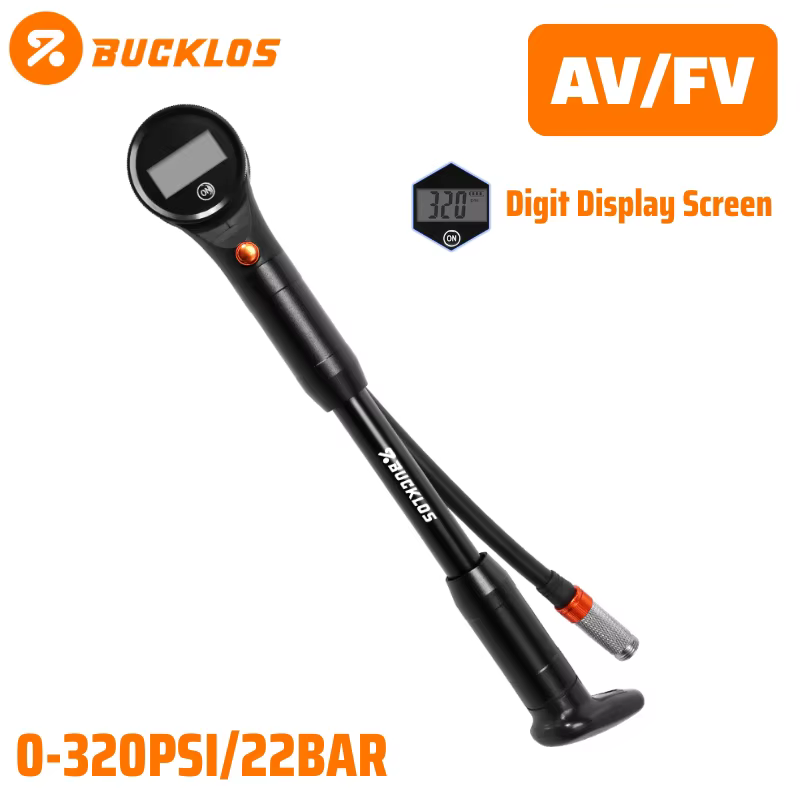 Pompe à vélo BUCKLOS, pression maximale 320 PSI, gonfleur de pneus manuel pour vélo, pompe à air por