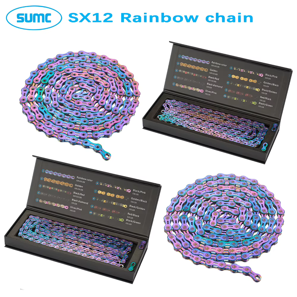 SUMC chaîne 12 vitesses vtt vélo de route diamant série chaîne 126L ultraléger SX12SL couleur vélo d