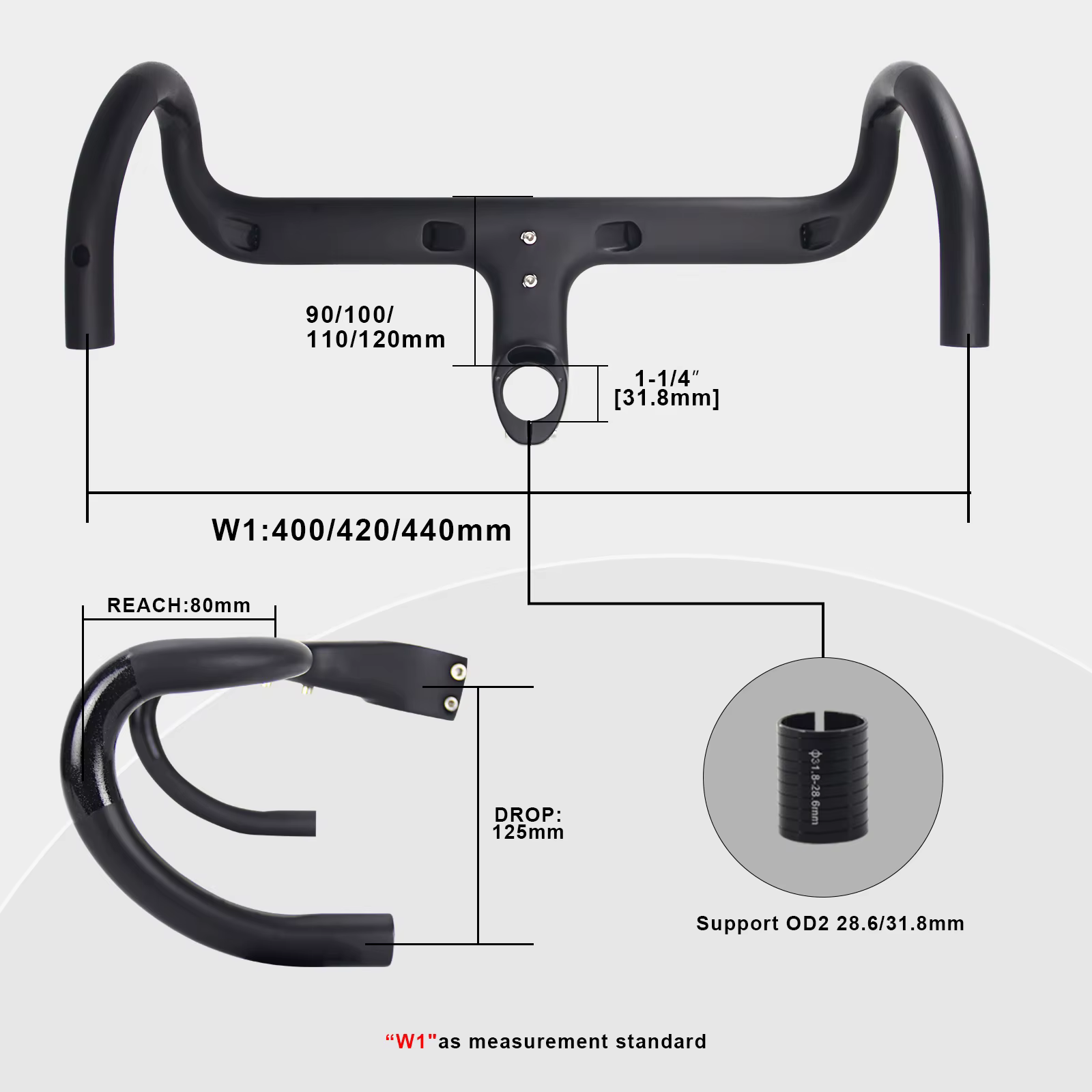 RXL SL guidon en carbone intégré OD2 28.6/31.8mm barre de poignée de vélo de route routage interne g