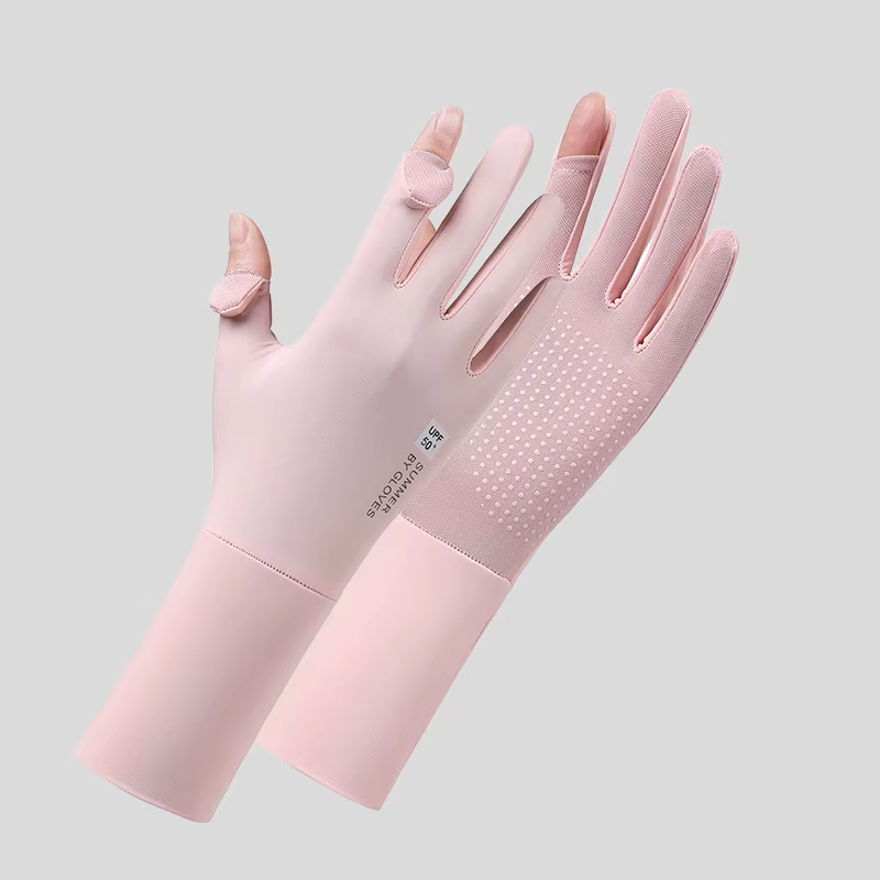 Gants de cyclisme pour femmes en soie glacée, protection UV, conduite, manches longues, écran tactil